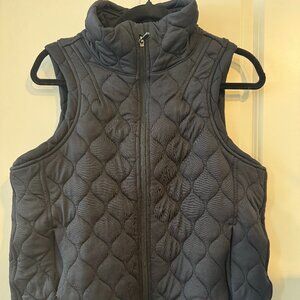 Black Quilted Puffer Vest Medium | Zip Front Lightweight Layer